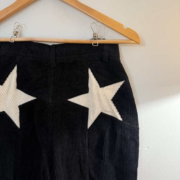 NastyGal Corduroy High Waisted Flared Star Bum Pants Sz 2 - Picture 5 of 5